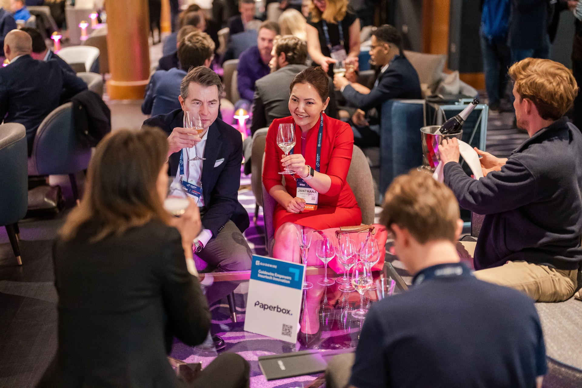 Networking at an industry event in London — connecting with operators, founders and carriers across the Lloyd's market.